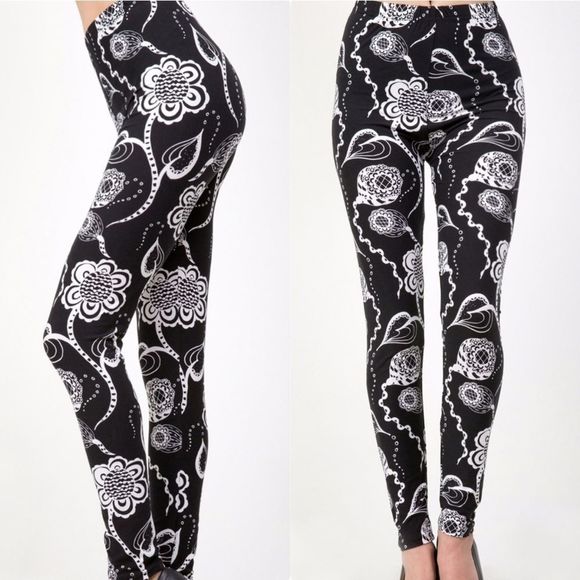 Very Soft Floral Print Leggings - Picture 1 of 2